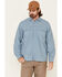 Image #1 - North River Men's Utility Outdoor Long Sleeve Button Down Western Shirt, Blue, hi-res