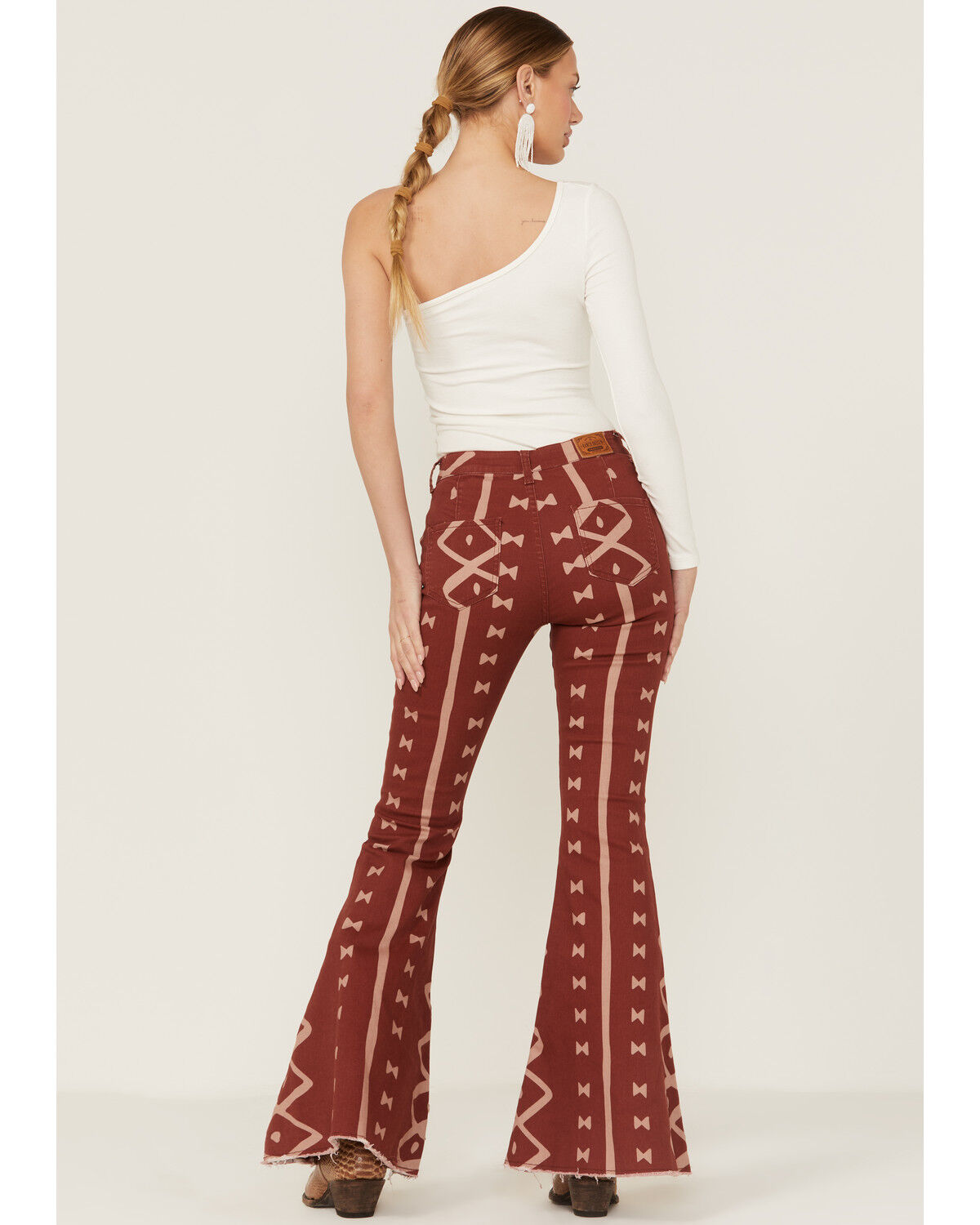 Image #3 - Ranch Dress'n Women's Mudcloth Print High Rise Super Flare Jeans, , hi-res
