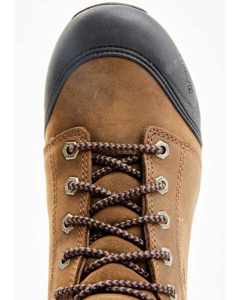 Image #6 - Hawx Men's Lace To Toe Crazy Horse Waterproof Work Boots - Soft Toe, Brown, hi-res