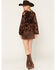 Image #3 - Cleo + Wolf Women's Lace Trim Satin Mini Skort, Brown, hi-res