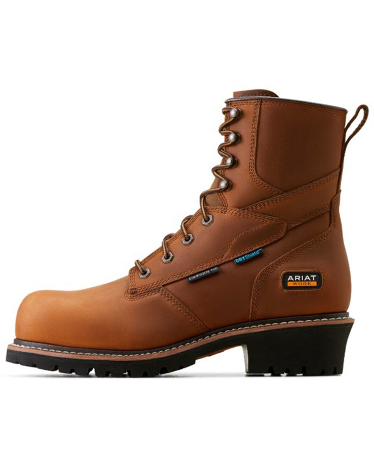 Image #2 - Ariat Men's 8" Logger Shock Shield Waterproof Work Boots - Composite Toe, Brown, hi-res