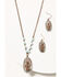 Shyanne Women's Bronze Cactus Earrings & Necklace Jewelry Set, Rust Copper, hi-res