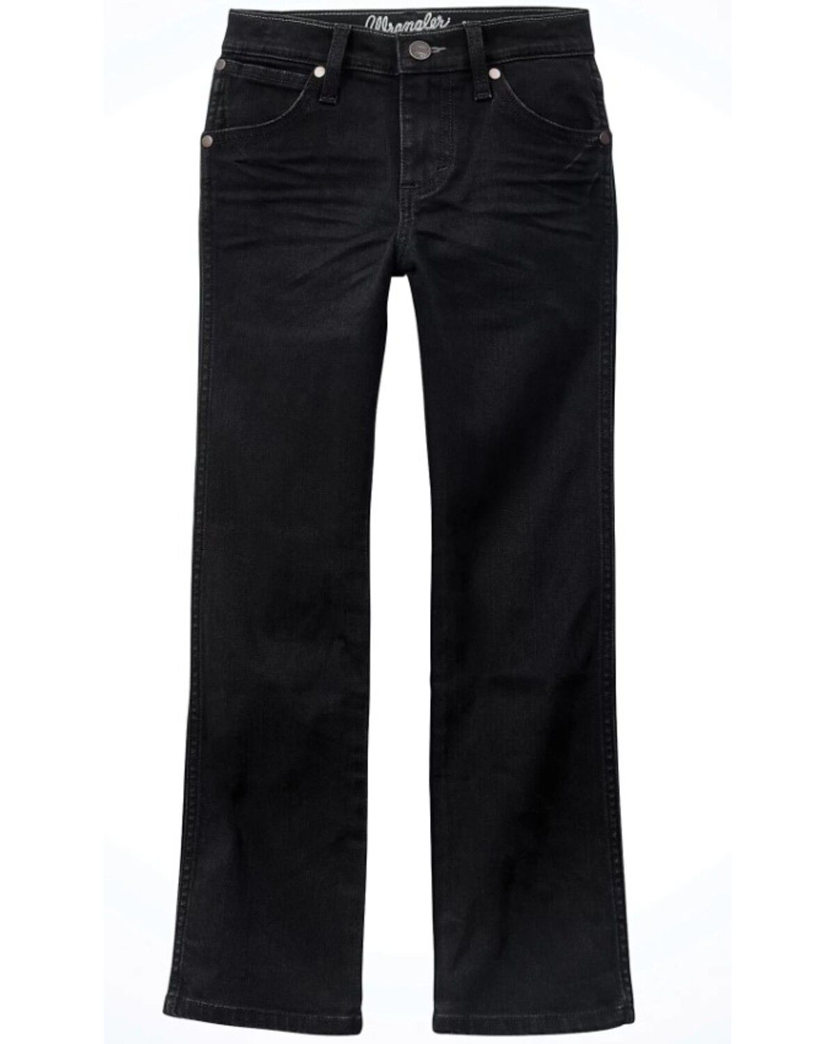 Image #1 - Wrangler Retro Boys' Slim Straight Stretch Denim Jeans, Black, hi-res