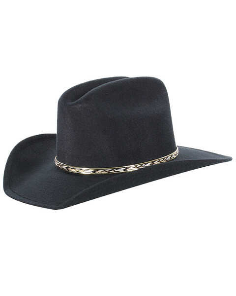 Cody James Boys' Metal Band Cowboy Hat, Black, hi-res