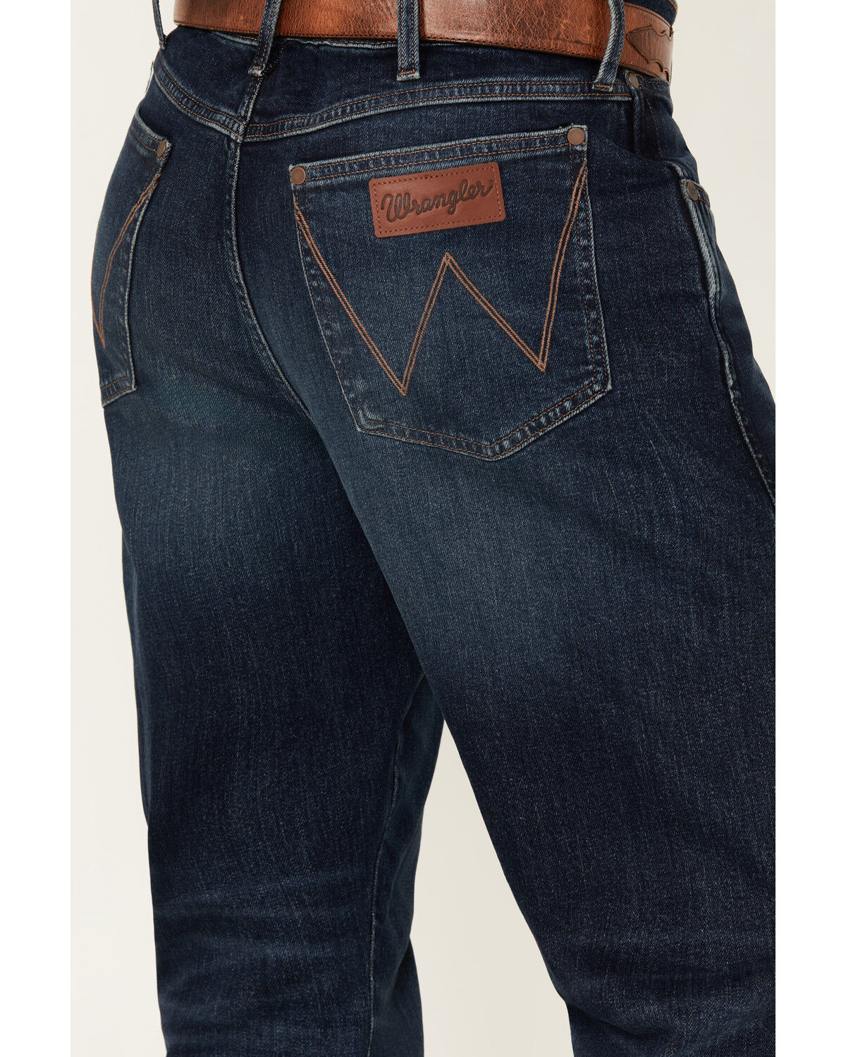 Image #4 - Wrangler Retro Men's Darren Dark Wash Relaxed Bootcut Stretch Denim Jeans - Long, Dark Wash, hi-res