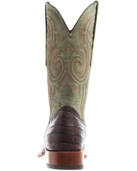 Image #4 - Tanner Mark Men's Caiman Belly Print Western Boots - Square Toe, Brown, hi-res