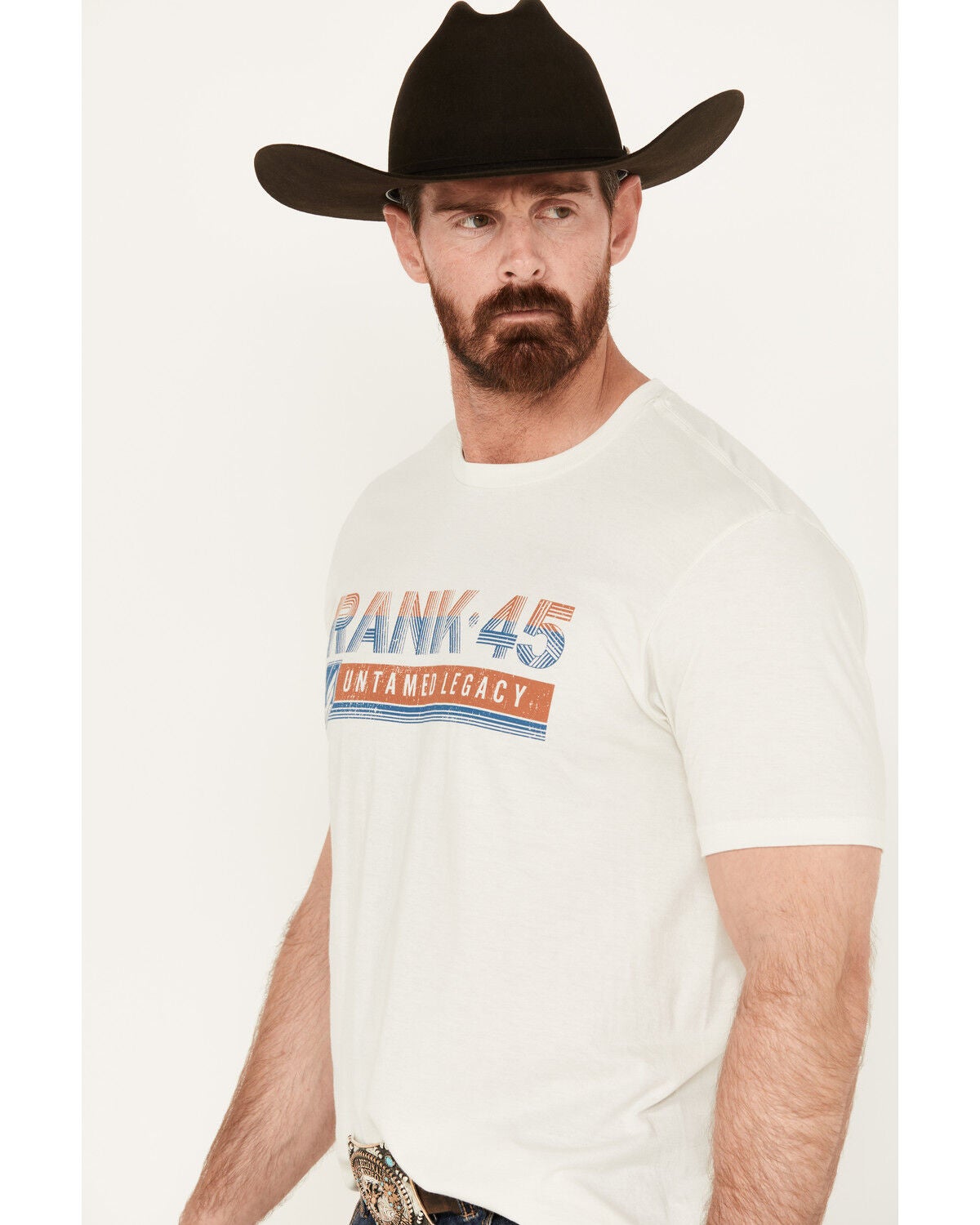 Image #2 - RANK 45&reg; Men's Stria Rank Short Sleeve Graphic T-Shirt, White, hi-res