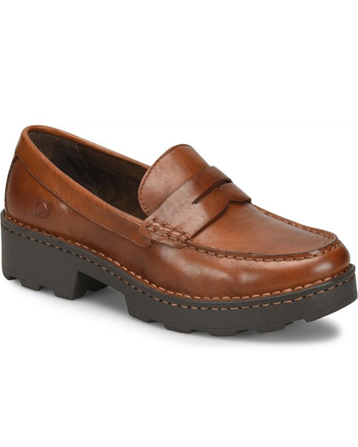 Image #1 - Born Women's Carrea Platform Penny Loafer Shoes, Brown, hi-res
