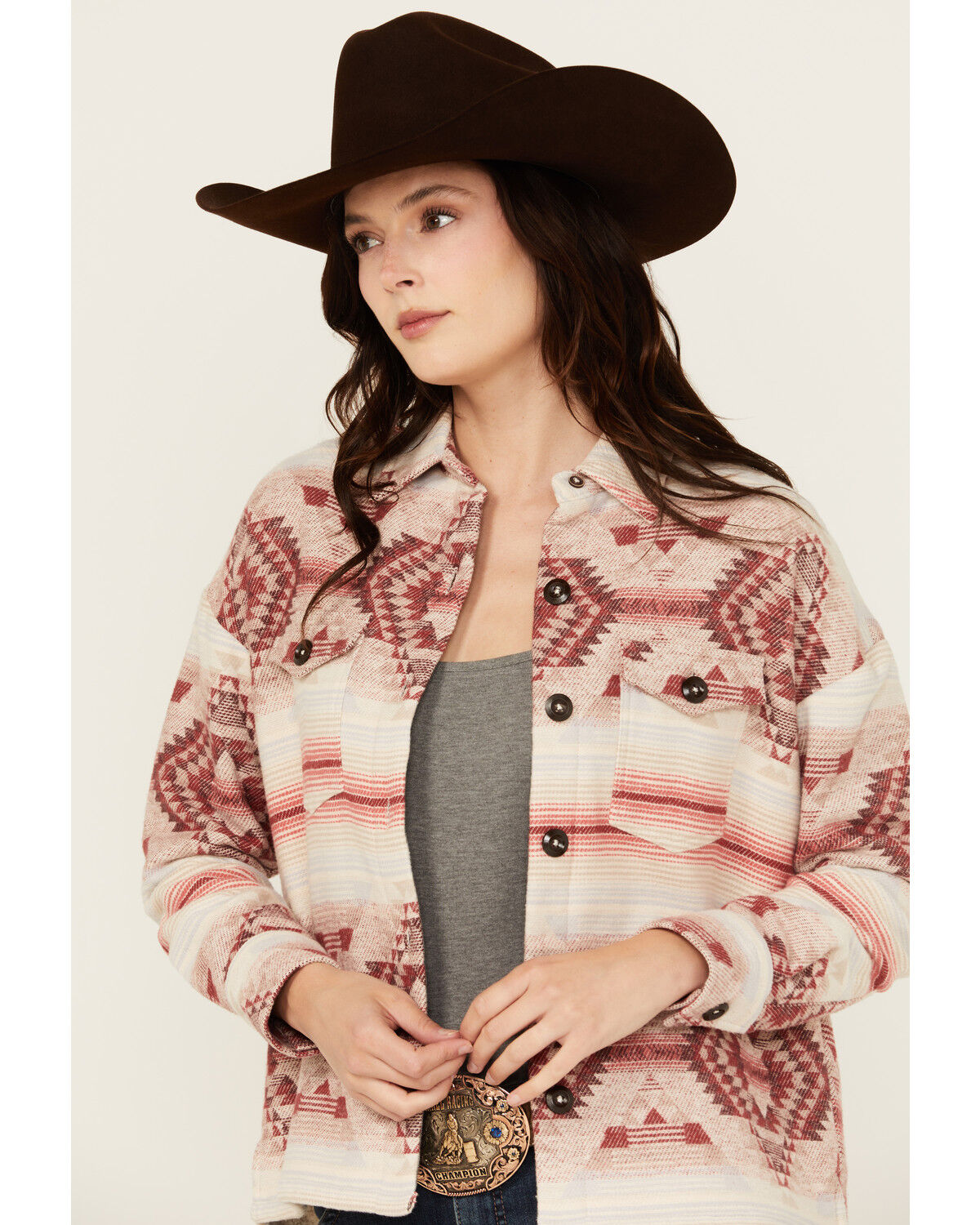 Image #2 - Rock & Roll Denim Women's Southwestern Print Jacket, Cream, hi-res