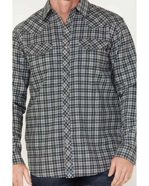 Image #3 - Cody James Men's FR Plaid Long Sleeve Snap Western Shirt , Charcoal, hi-res