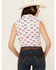 Image #4 - Rough Stock by Panhandle Women's American Flag Sleeveless Pearl Snap Stretch Western Shirt, White, hi-res