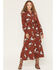 Image #1 - Cotton & Rye Women's Boot Barn Exclusive Horse Print Waist Tie Midi Dress, Black, hi-res