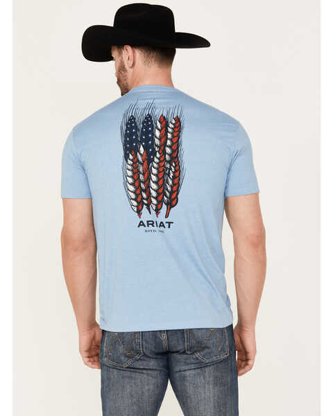 Image #4 - Ariat Men's Wheat Flag Short Sleeve Graphic T-Shirt, , hi-res