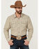 Image #1 - Moonshine Spirit Men's Dobby Stripe Long Sleeve Snap Western Shirt, Tan, hi-res