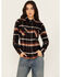 Image #1 - Shyanne Women's Lace Applique Plaid Print Button-Down Flannel Shirt, Black, hi-res
