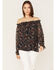Image #1 - Wild Moss Women's Floral Print Off-Shoulder Top, Blue/red, hi-res