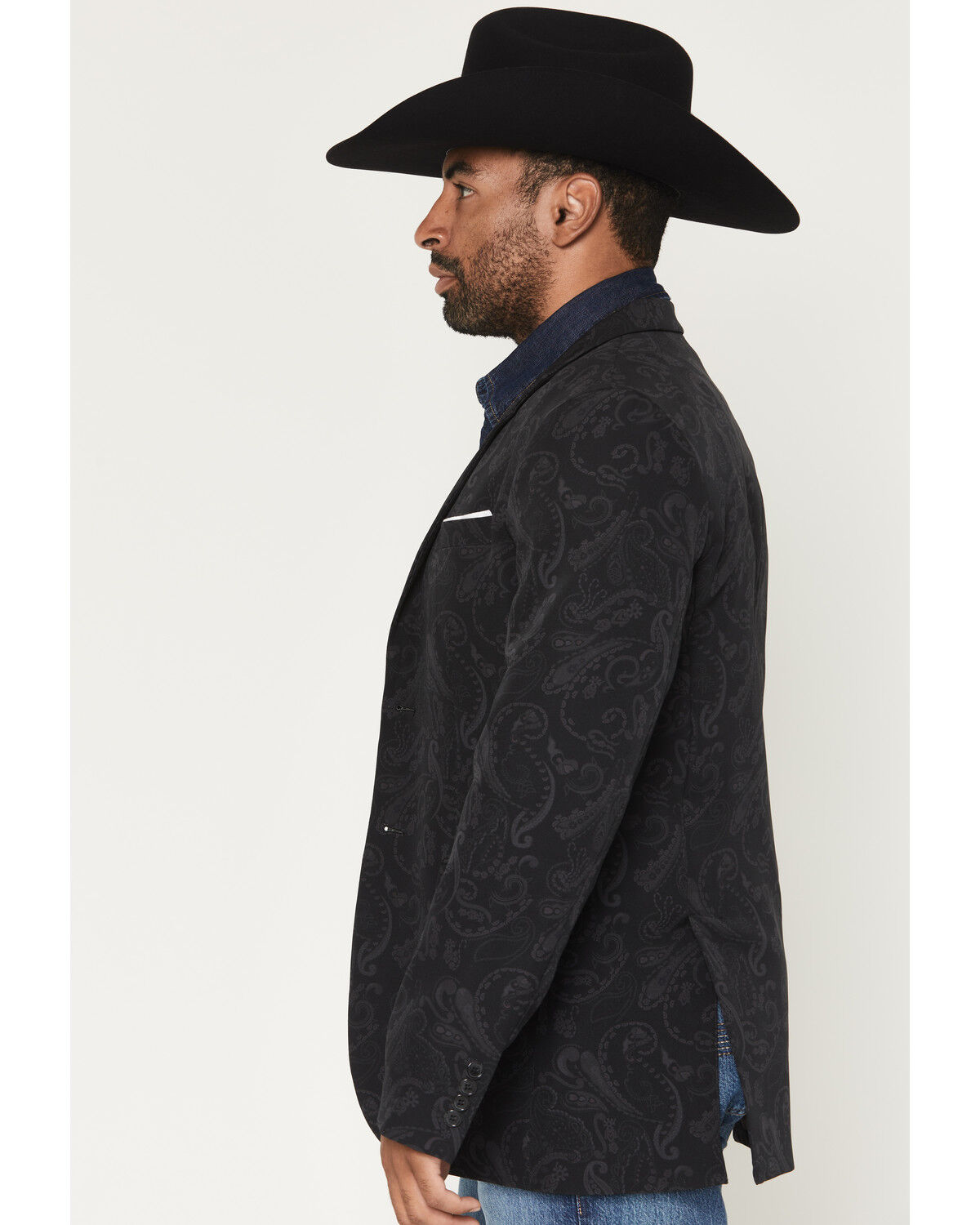 Image #2 - Rock & Roll Denim Men's Paisley Print Sportcoat, Black, hi-res