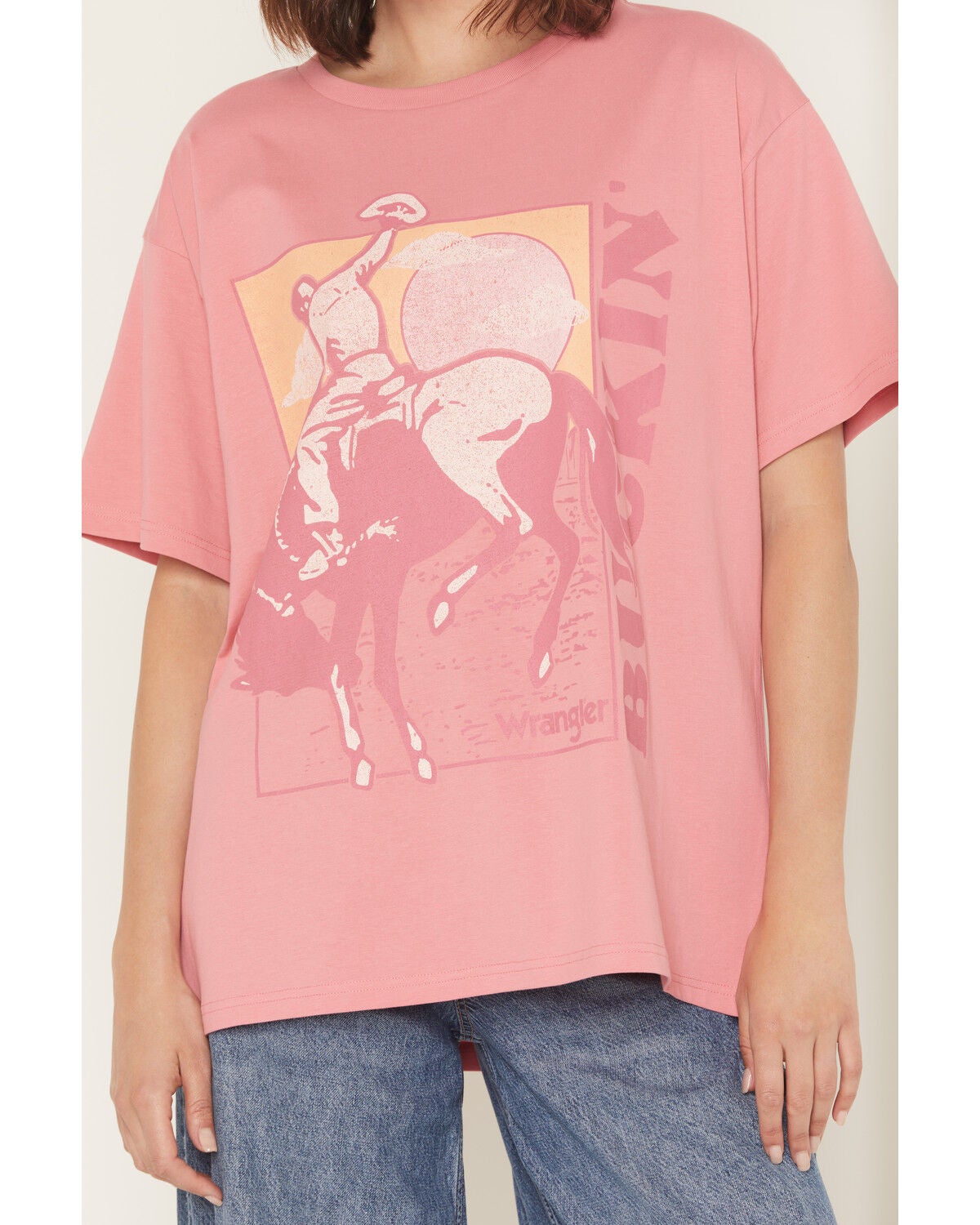 Image #3 - Wrangler Retro Women's Buckin' Short Sleeve Graphic Tee, Pink, hi-res