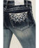 Image #2 - Grace in LA Women's Mid Rise Sequins Embroidered Pocket Bootcut Jeans , Dark Wash, hi-res