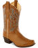 Old West Embroidered Cowgirl Boots - Snip Toe, Light Brown, hi-res