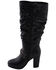 Image #4 - Milwaukee Leather Women's Slouch Platform Boots - Round Toe, Black, hi-res