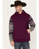 Image #2 - RANK 45® Renegade Striped Sleeve Hooded Sweatshirt, Purple, hi-res