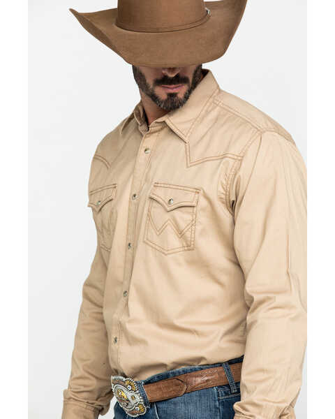 Wrangler Retro Men's Tan Solid Long Sleeve Western Shirt | Sheplers