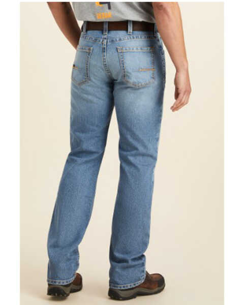 Image #2 - Ariat Men's Rebar M5 DuraStretch Edge Medium Wash Straight Stretch Denim Jeans, Indigo, hi-res