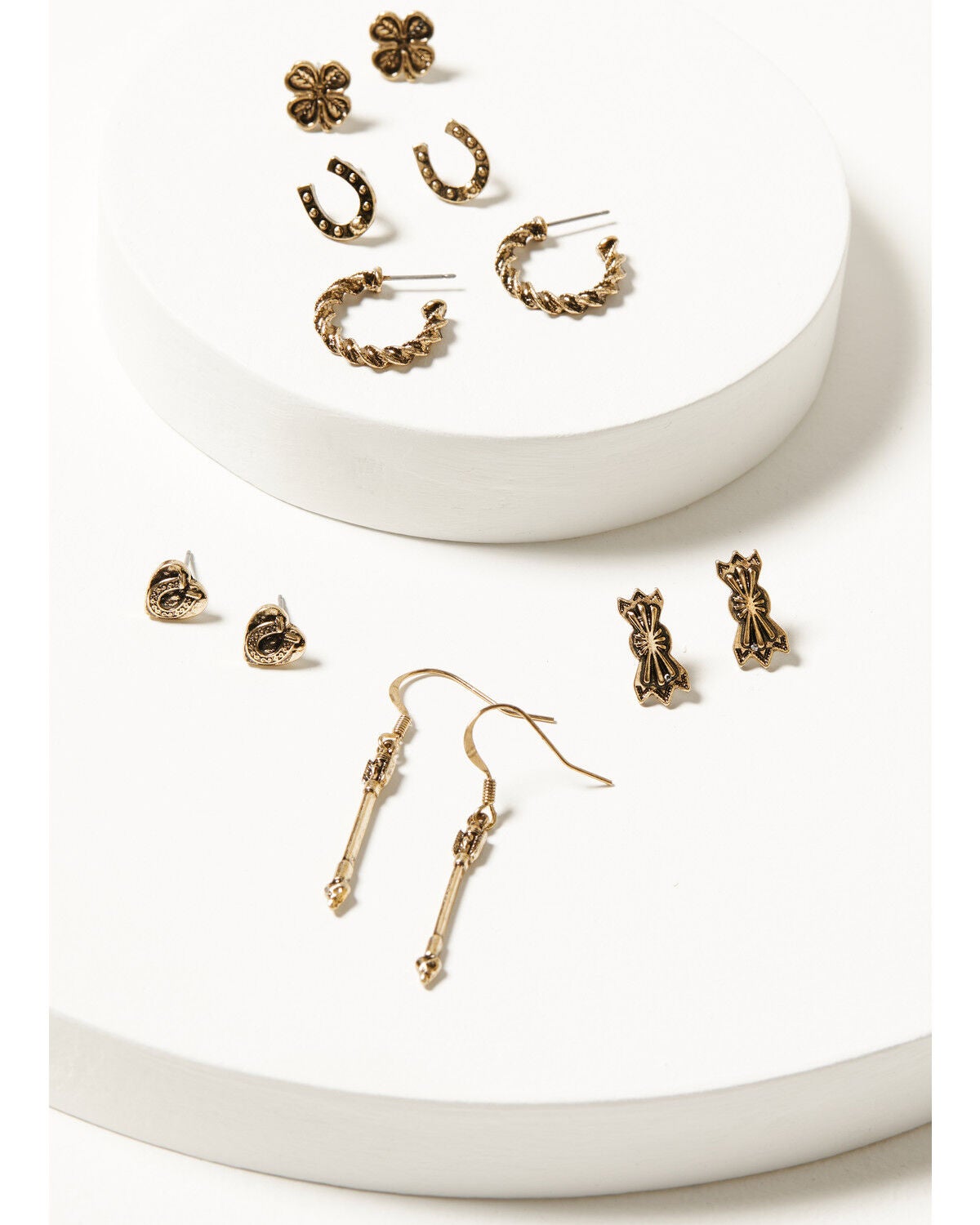 Image #1 - Shyanne Women's Summer Moon Antique Gold Earring Set - 6 Piece, Gold, hi-res