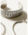 Image #3 - Shyanne Women's 3-Piece Silver Wide Cuff Chain & Evil Eye Charm Bracelet Set, Silver, hi-res