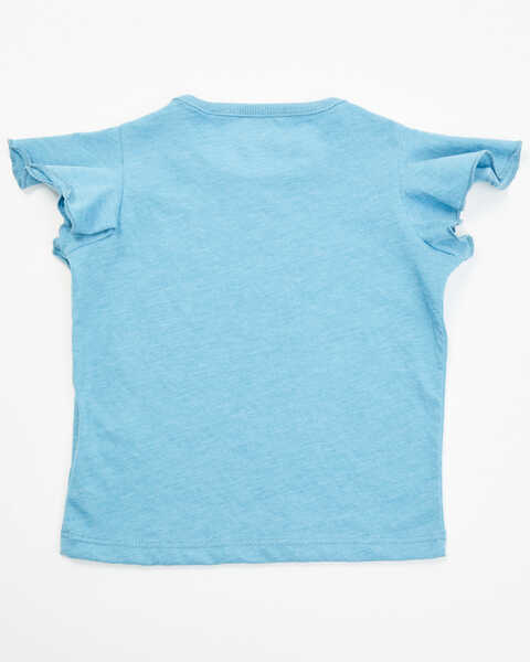 Image #3 - Shyanne Toddler Girls' Peace Love Cowgirls Flutter Sleeve Graphic Tee, Light Blue, hi-res