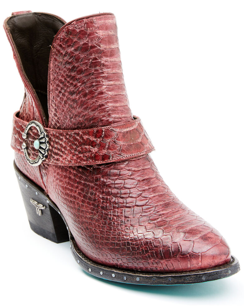 Lane Women's Mattie Fashion Booties - Round Toe, Red, hi-res