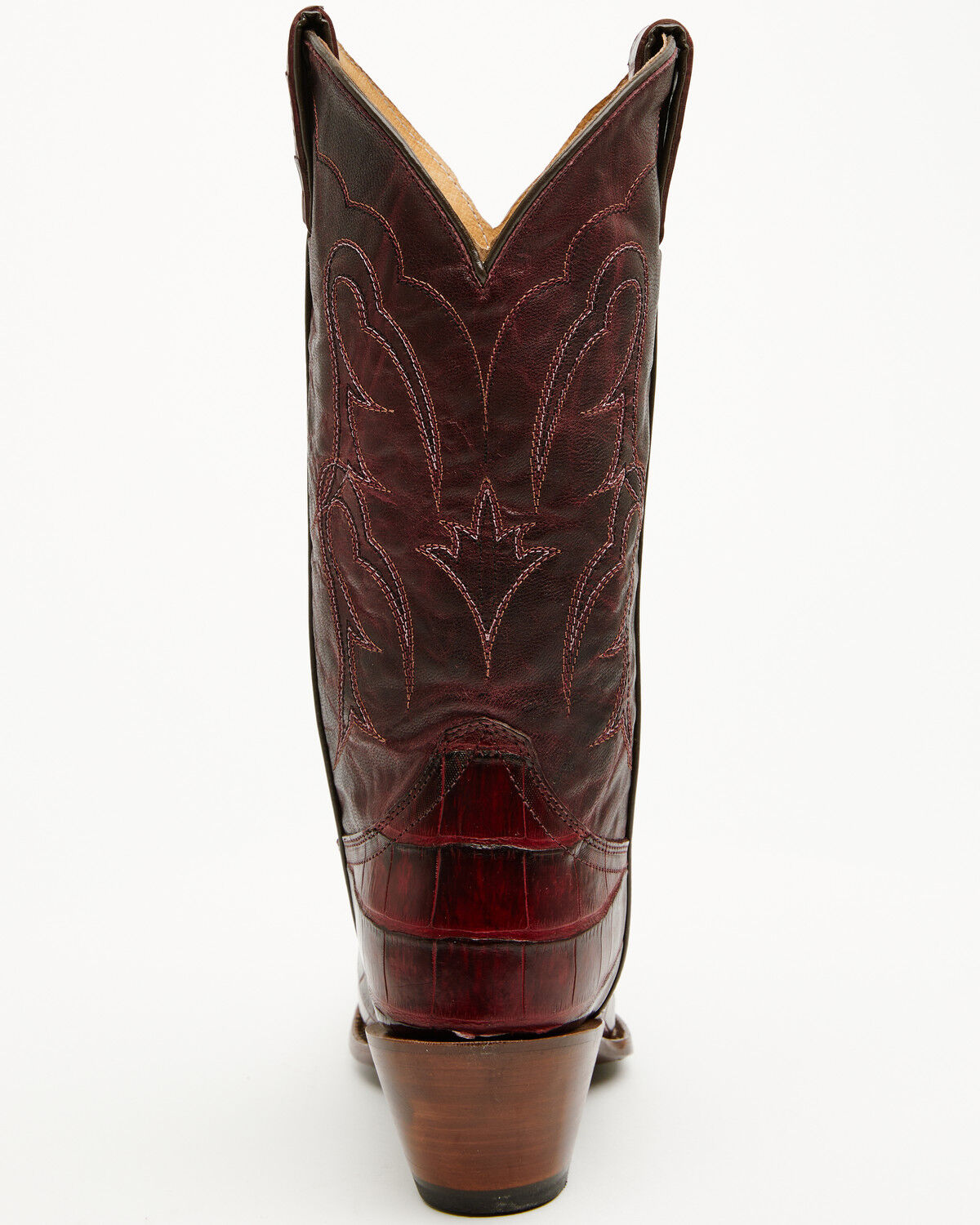 Image #5 - Shyanne Women's Aspen Exotic American Alligator Western Boots - Snip Toe, Black Cherry, hi-res