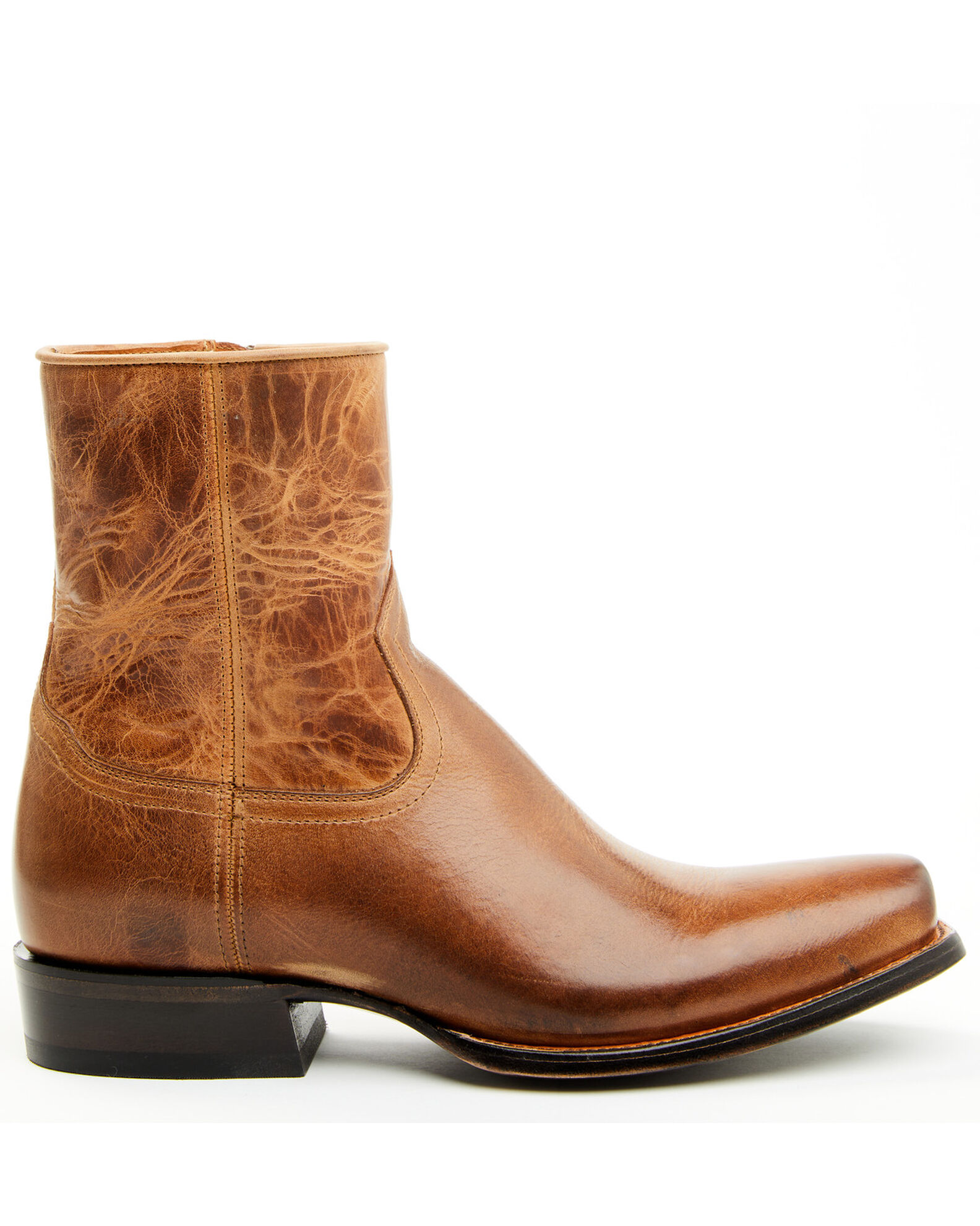 Mens zipper western ankle boots clearance