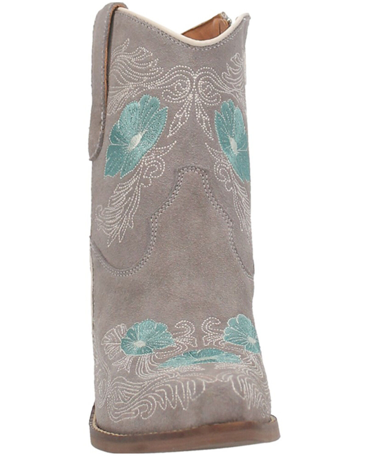 Image #4 - Dingo Women's Tootsie Floral Embroidered Western Fashion Booties - Snip Toe, Grey, hi-res