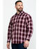 Image #3 - Tuf Cooper Men's Stretch Ombre Plaid Long Sleeve Western Shirt , Rust Copper, hi-res