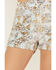 Image #2 - Miss Me Women's Sequins Shorts , Silver, hi-res