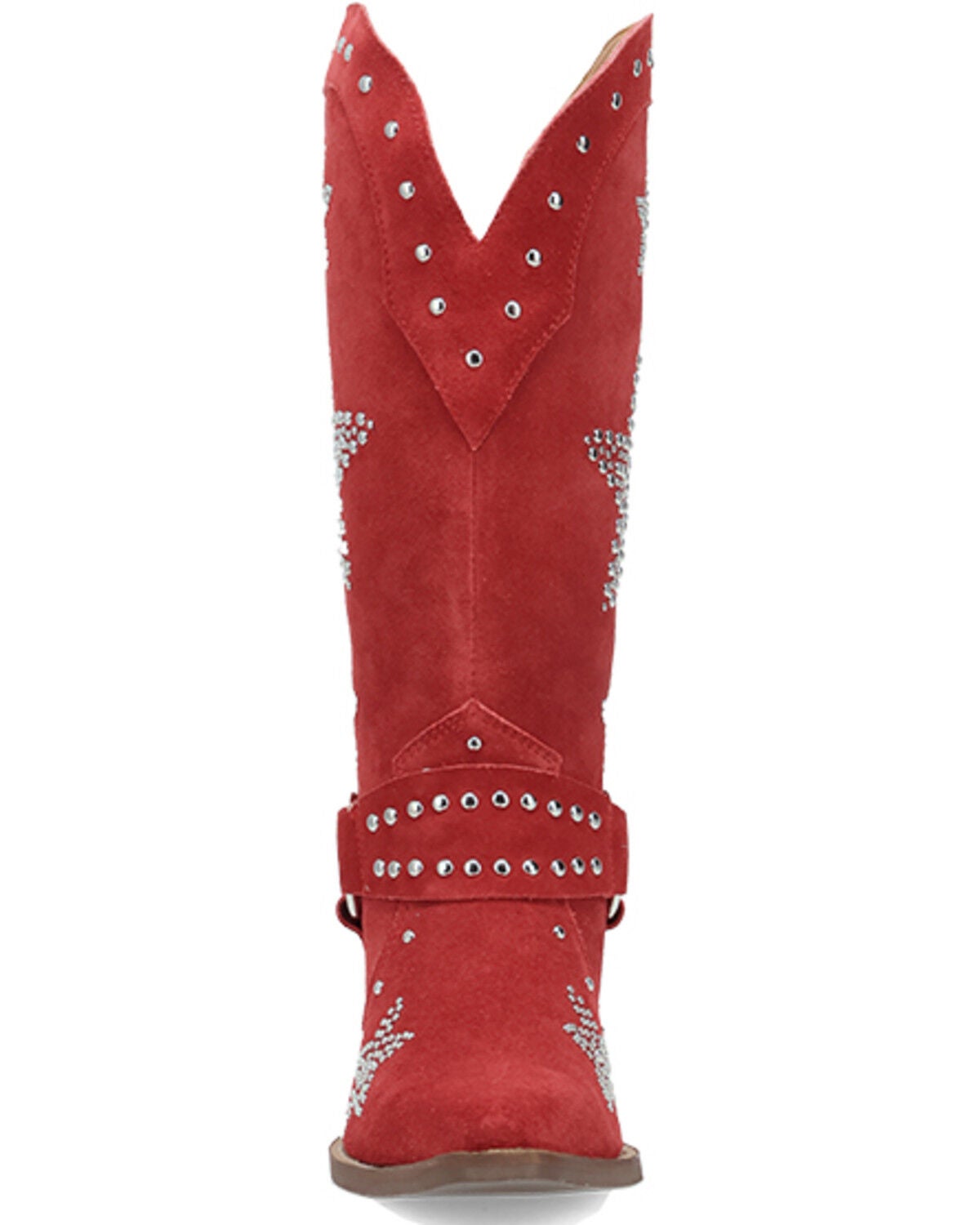 Image #4 - Dingo Women's Lucky Stars Embellished Suede Tall Western Boots - Round Toe, Red, hi-res