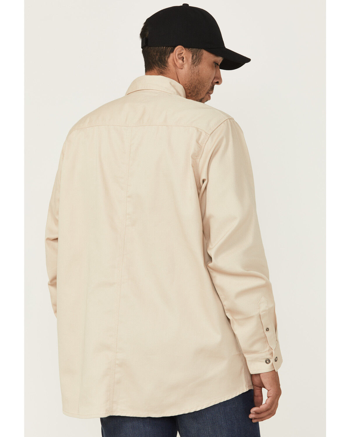 Image #4 - Forge Workwear Men's FR Solid Long Sleeve Button-Down Work Shirt, Stone, hi-res