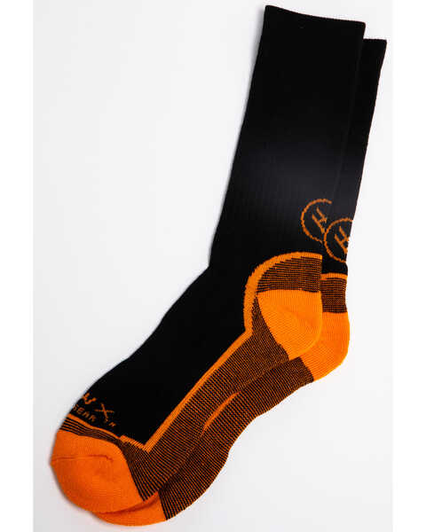 Image #1 - Hawx Men's 3 Pack Socks, Black, hi-res