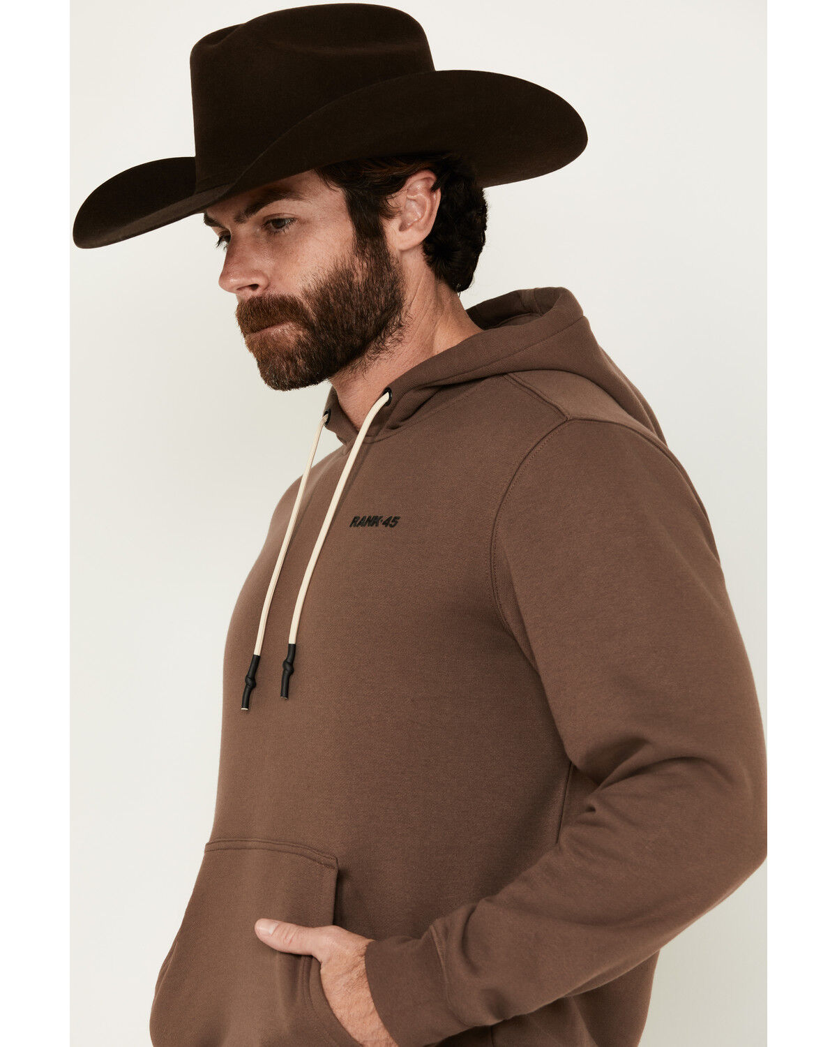 Image #3 - RANK 45® Men's Yee Yee Chute Gate Embroidered Hooded Sweatshirt, Brown, hi-res