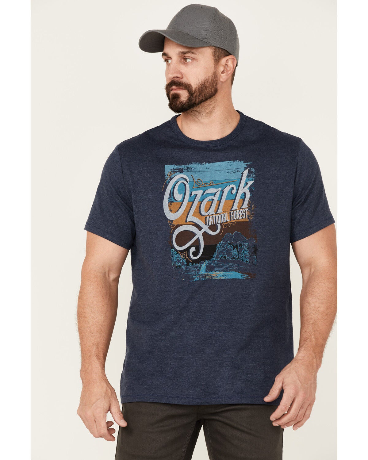 Brothers and Sons Men's Navy Ozark National Forest Graphic Short Sleeve T-Shirt, Navy, hi-res