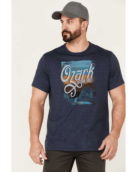 Brothers and Sons Men's Navy Ozark National Forest Graphic Short Sleeve T-Shirt , Navy, hi-res