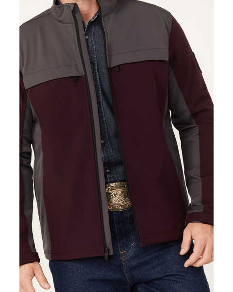 Image #3 - RANK 45® Men's Afton Zip Softshell Jacket, Grape, hi-res