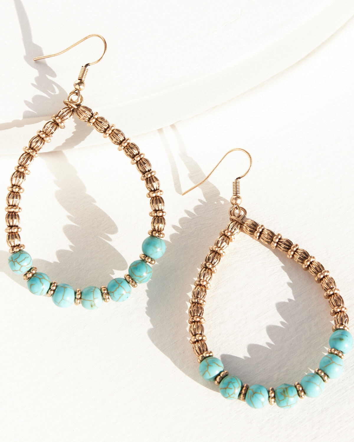 Image #2 - Shyanne Women's Summer Solstice Teardrop Beaded Earrings, Gold, hi-res