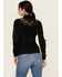 Image #5 - Idyllwind Women's Embroidered Faux Suede Long Sleeve Snap Western Shirt, Black, hi-res