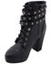 Image #2 - Milwaukee Leather Women's Studded Buckle Strap Laced Boots - Round Toe, Black, hi-res