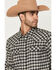 Image #2 - Cody James Men's Ozark Highlands Plaid Print Long Sleeve Snap Flannel Shirt, Black, hi-res