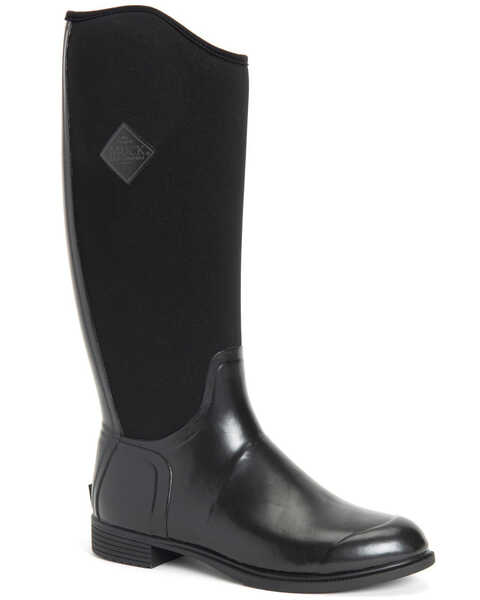 Muck Boots Women's Derby Tall Rubber Boots - Round Toe, Black, hi-res