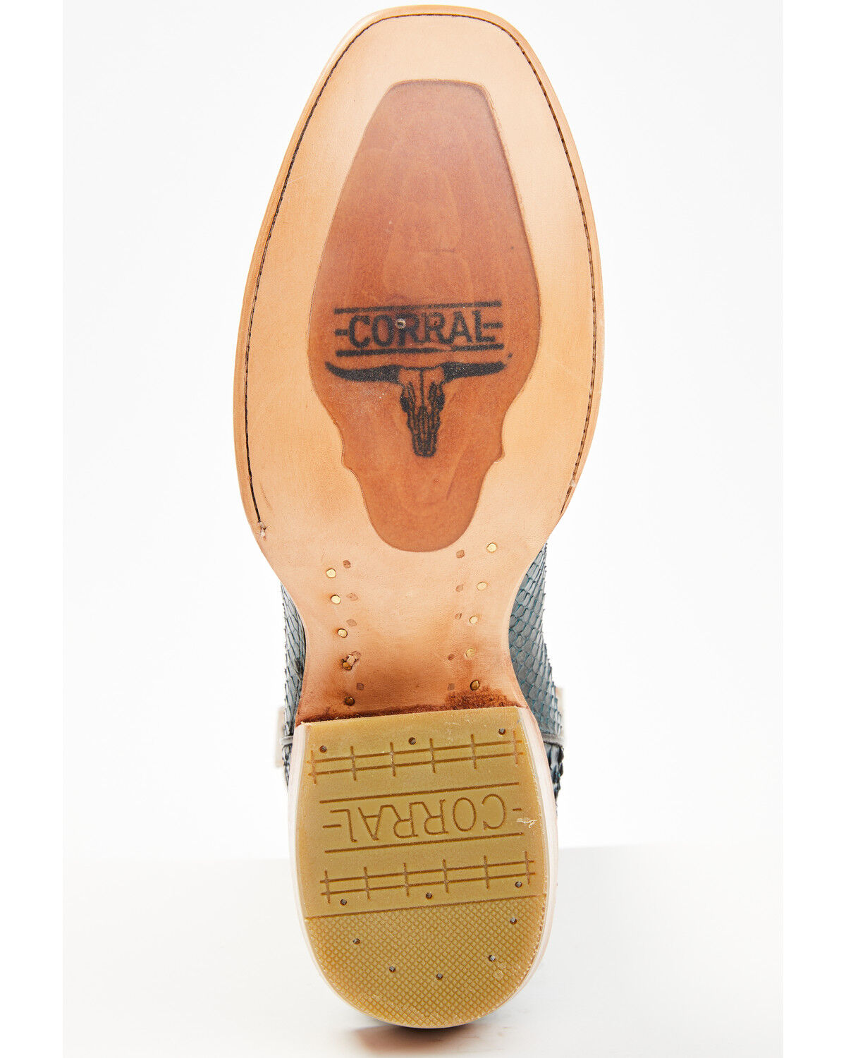 Image #7 - Corral Men's Exotic Python Western Boots - Square Toe, Navy, hi-res